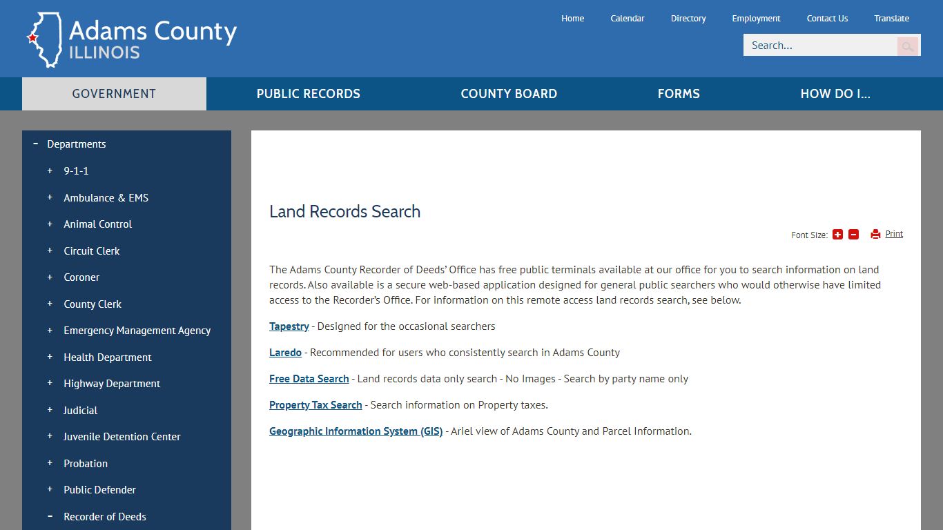 Land Records Search | Adams County, IL