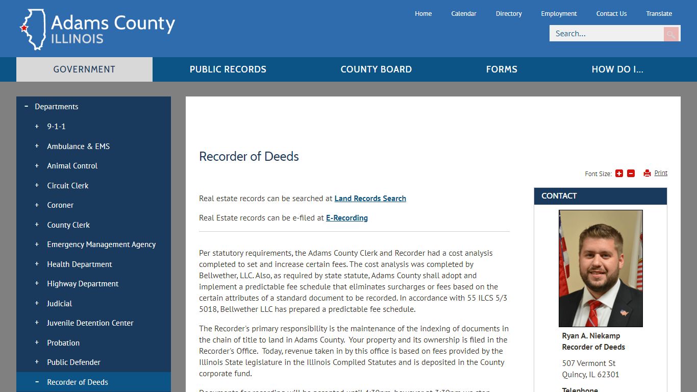 Recorder of Deeds | Adams County, IL